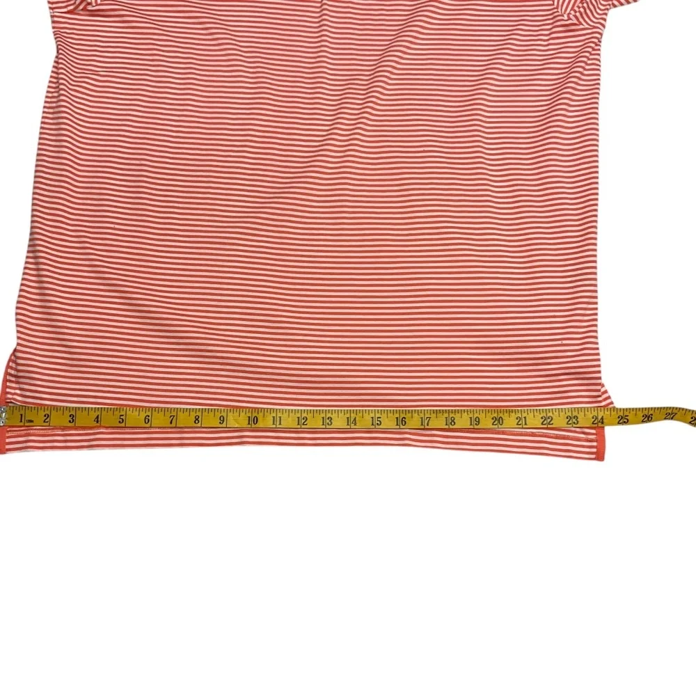 Ralph Lauren Men's Polo Golf Shirt Striped Orange‎ White Short Sleeve Size XL